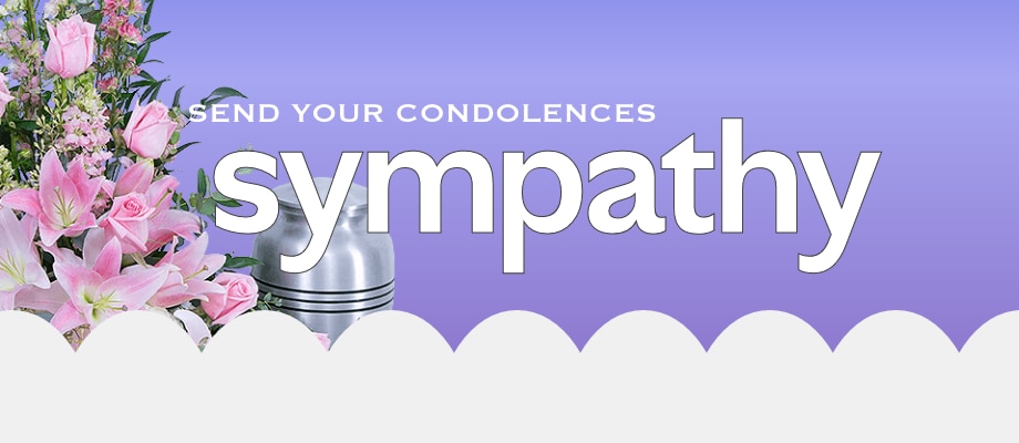 Send You Condolences Sympathy banner linking to Sympathy category